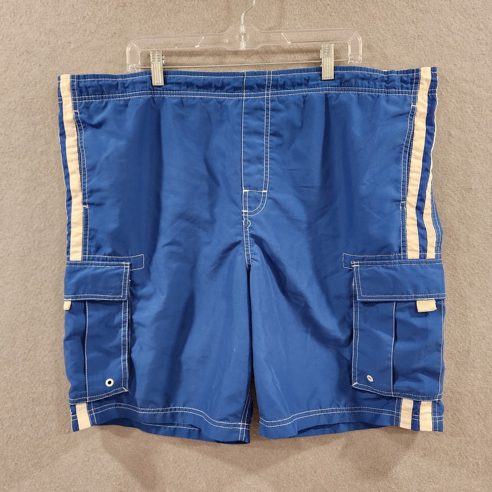 Ocean Pacific Mens XL Blue Cargo‎ Swim Trunks Mesh Lined Board Shorts OP56-6725